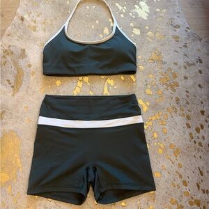 Fleo Athletic Shorts and Top Set - Green and White NWOT SOLD out